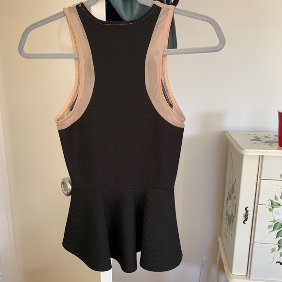 Black and Tan mesh fitted, racerback top - Picture 3 of 3